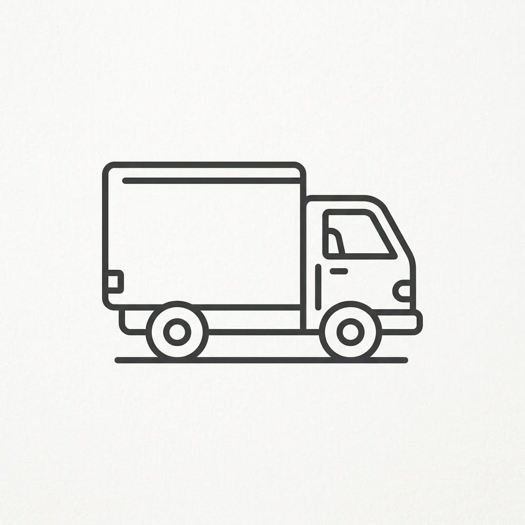 Simple line icon of a truck